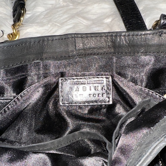 Sabina New York Black Leather Tote Bag - Picture 2 of 6